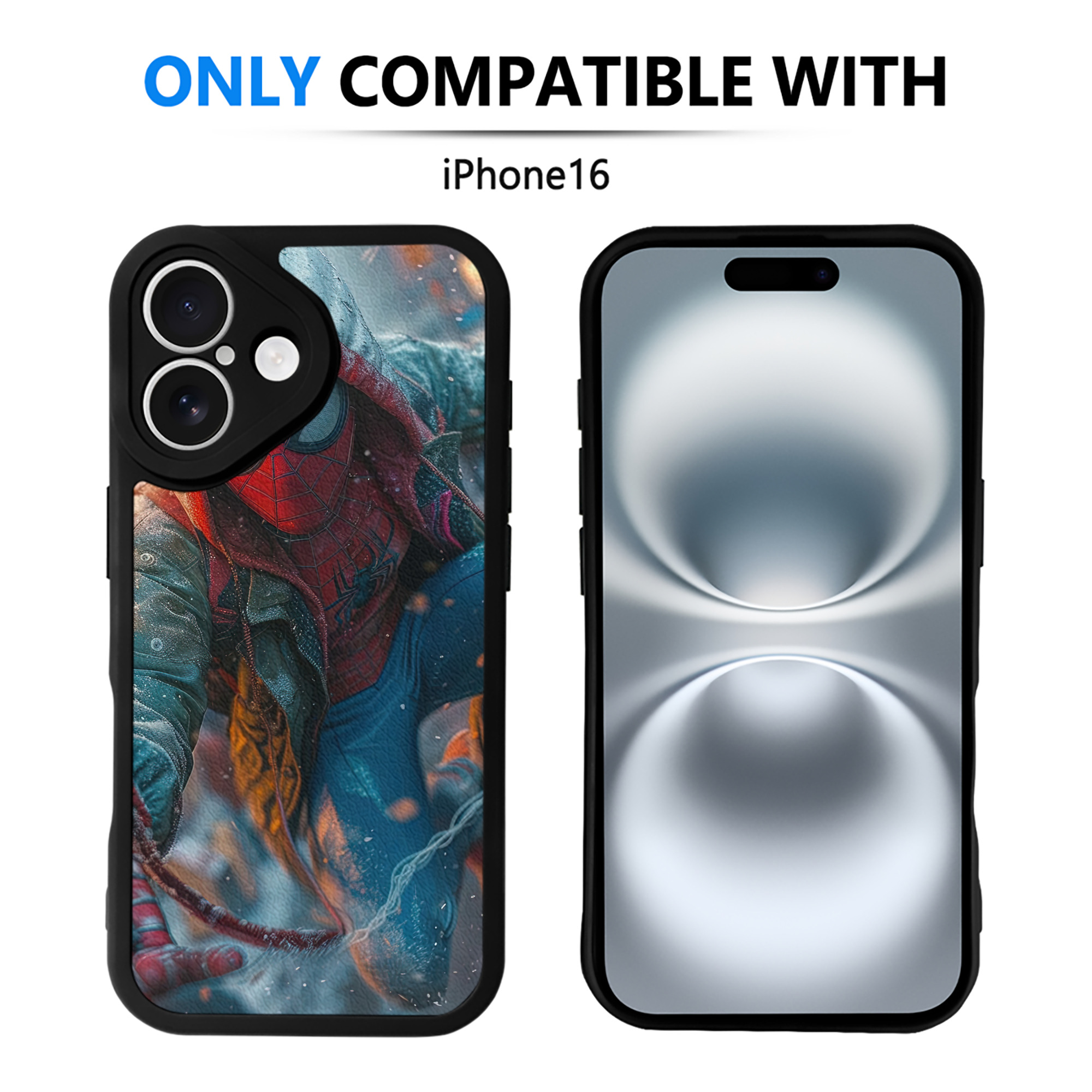Spider Man スパイダーマン 【iPhone 16シリーズ対応】シリコンスマホケース（レザー調） 材質：シリコン